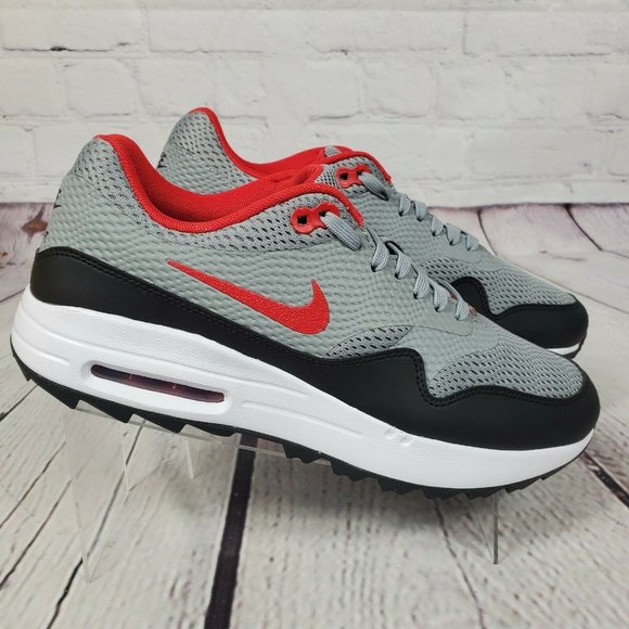 Nike Air Max 1 Golf Particle Grey Red Shoes - Picture 3 of 8